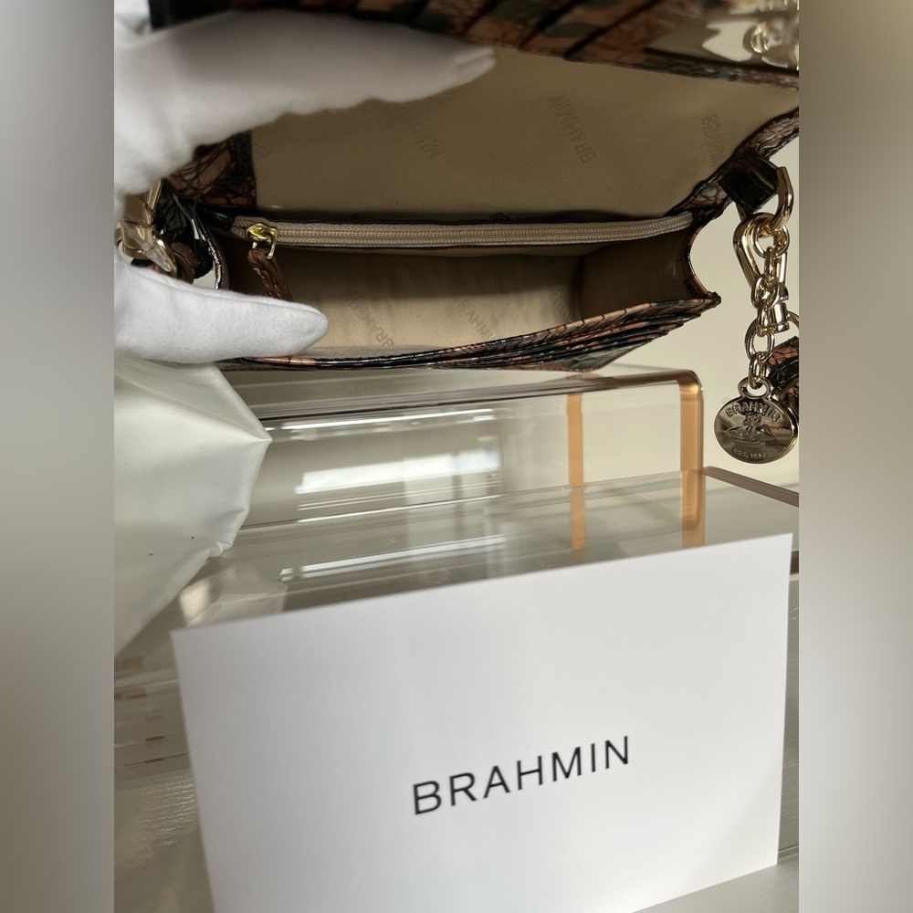 NWT Brahmin - Mini Dux Crossbody Golden Lynx Melbourne Leather - Picture 5 of 13